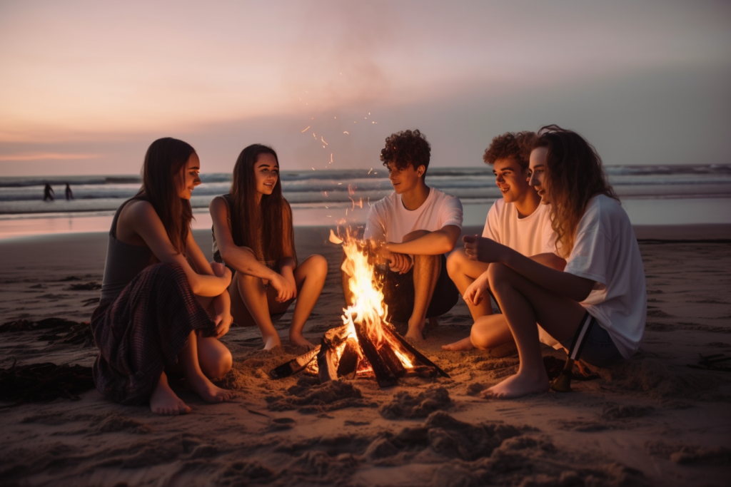 tipcurl beach bonfire